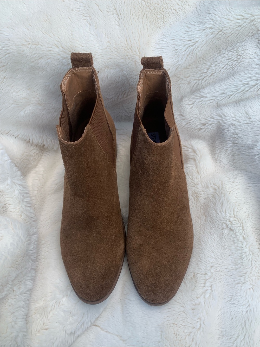 Steve Madden Brown Suede Chelsea Ankle Booties